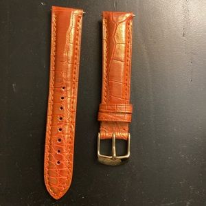 Michele 18MM Orange Genuine Alligator Strap